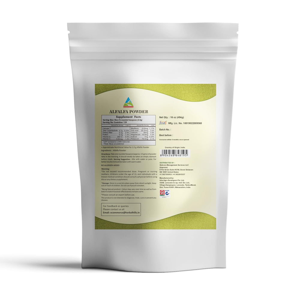 Dried whole young alfalfa leaves powder - green superfood