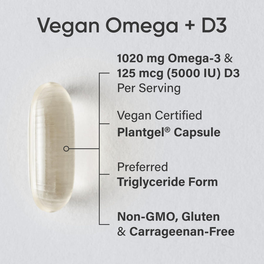 Algae oil-based omega-3 EPA and DHA illustration
