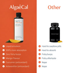 Mango flavor splash with ALGAECAL bottle