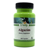 Algazim Daily Manufacturing bottle label highlighting Iodine 510 mcg and Ascophyllum Nodosum 425 mg