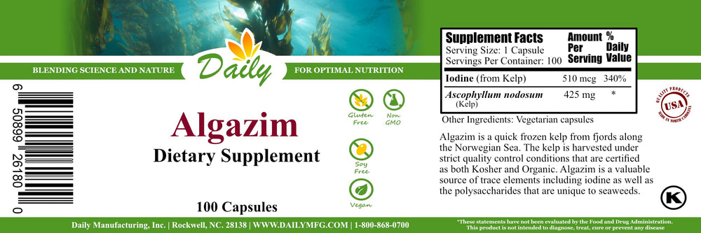 Close-up of quick-frozen kelp from fjords used in Algazim