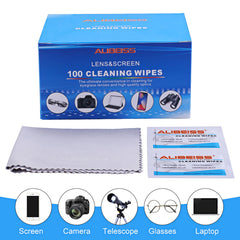 Individually wrapped lens wipes for portability