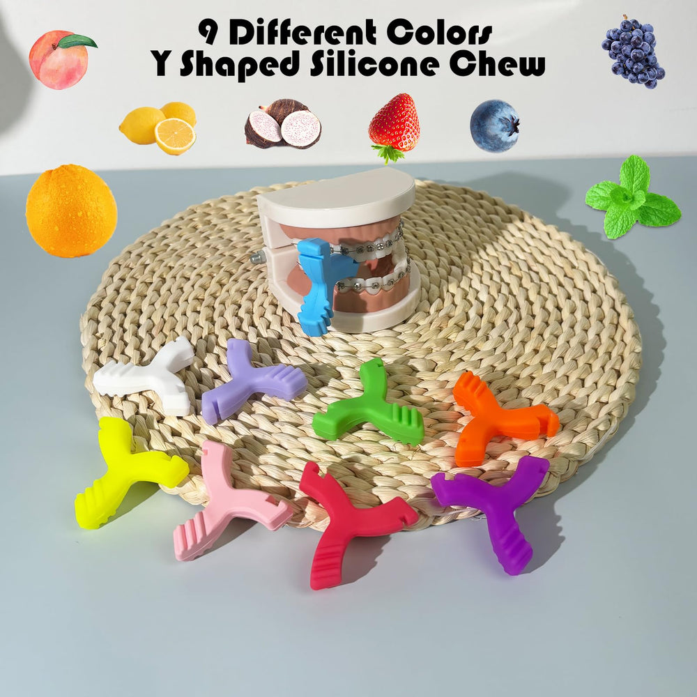 Close-up of Y-shaped bite areas on the Invisalign aligner chew