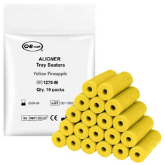 Close-up of CE Certified Aligner Chewies for Invisalign trays with pineapple scent