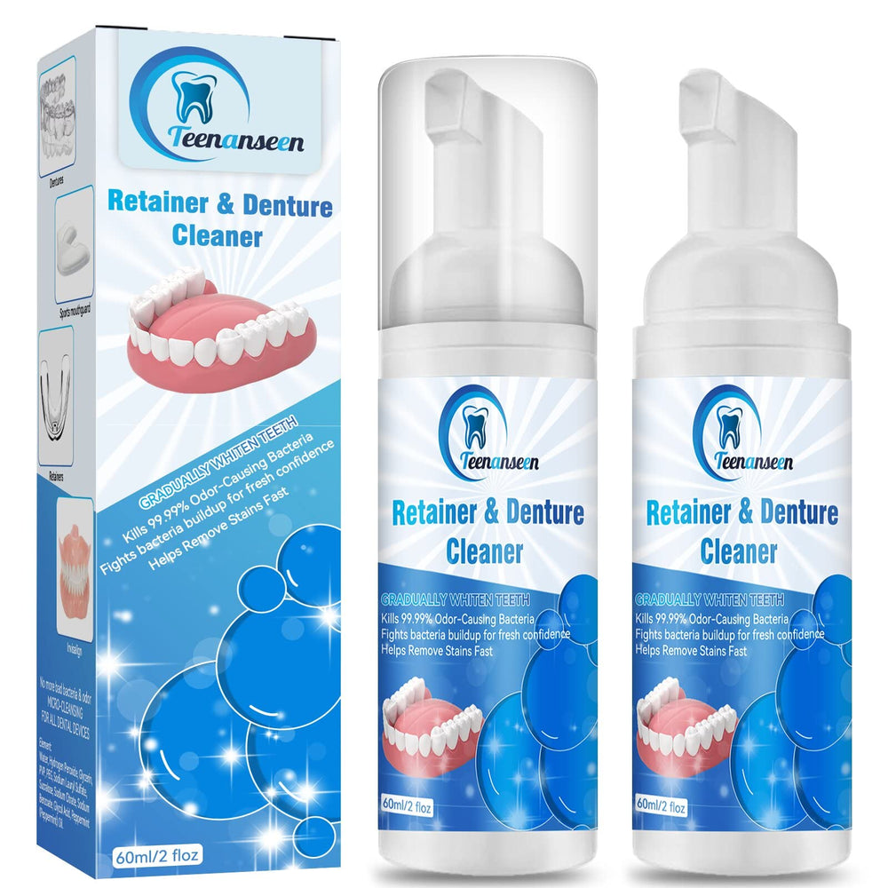 Foam cleaner bottle for aligners, retainers, dentures, and mouth guards