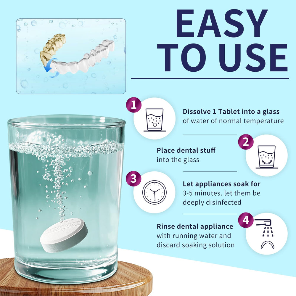 Close-up of aligner and retainer cleaning tablets