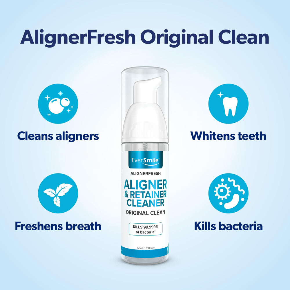 Applying AlignerFresh foam to an aligner tray
