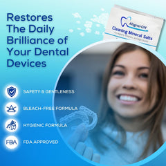 Dentures and night guards alongside cleaning bundle kit
