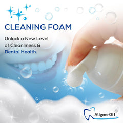 Foam being applied to an aligner during cleaning