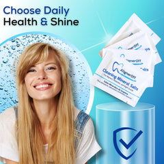 Denture cleaning with AlignerOff mineral salts solution