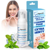 Front packaging of AlignerOff White Foam Cleaner 50ml