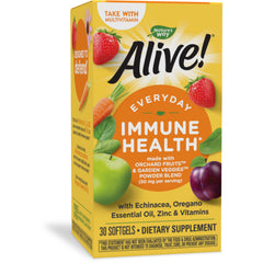 Nature's Way Alive immune health bottle with 30 softgels