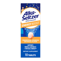 Alka-Seltzer Energy Boost 10-count box front