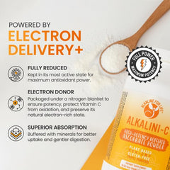 Natural L-Ascorbate Vitamin C powder close-up