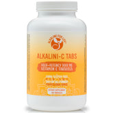 Alkalini-C Tabs bottle label with 1000 mg L-ascorbate Vitamin C (buffered) - corn-free, GMO-free