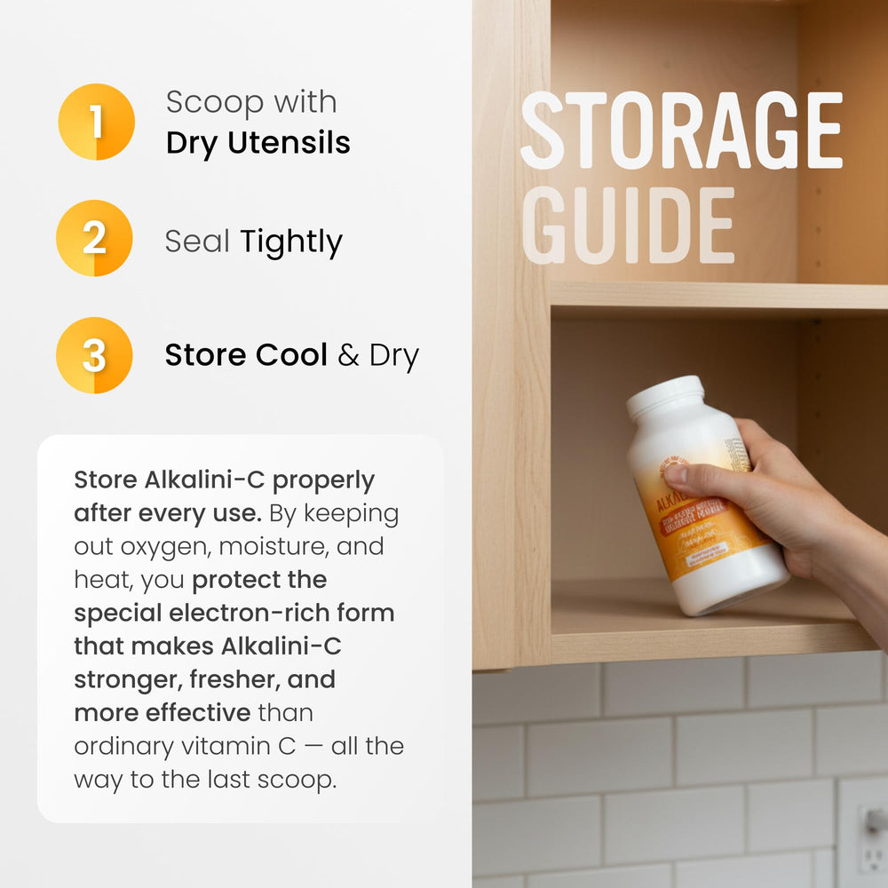 Gluten-free, allergen-free packaging for Alkalini-C Vitamin C Powder