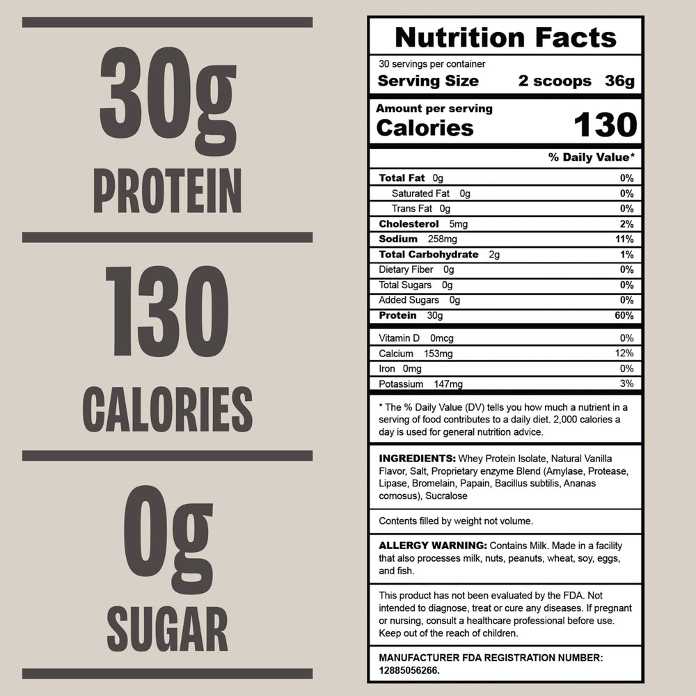 ALL THAT! NUTRITION vanilla protein shake in glass, smooth texture and satisfying flavor.