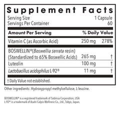 Back label with supplement facts for Aller-Aid L92