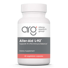 Front view of Aller-Aid L92 bottle, 60 count