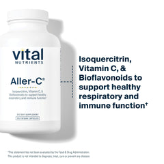 Vital Nutrients Aller-C packaging emphasizing 200 capsules