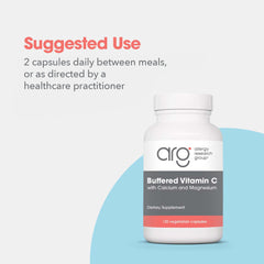 Label detail for Allergy Research Group Buffered Vitamin C bottle