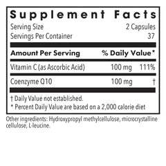 CoQ10 50 mg ubiquinol vegetarian capsules label close-up