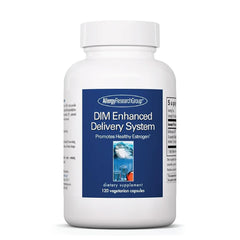 Front view of Allergy Research Group DIM Enhanced Delivery System bottle with 120 vegetarian capsules