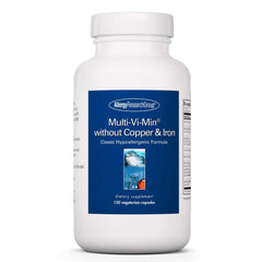 Allergy Research Group Multi-Vi-Min Without Copper and Iron bottle and capsules