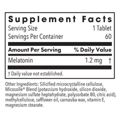 Back label of Slow Motion Melatonin bottle showing 1 mg dosage