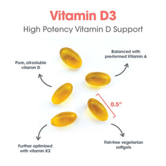 Veggie softgel capsules for vegetarian-friendly Vitamin D3 Complete