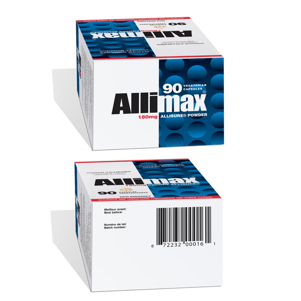 Close-up of ALLIMAX capsules
