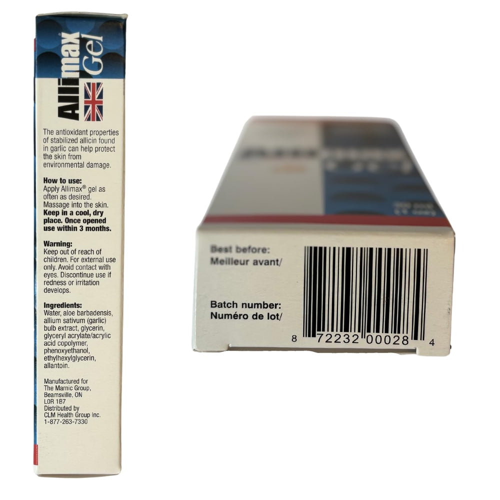 Allimax Gel with Allisure packaging and garlic extract