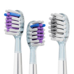 ALLINCOZY 3 Pack Wave Brush Heads – DuPont (2) for Plaque Removal, PBT (1) for Sensitive Teeth, Transparent