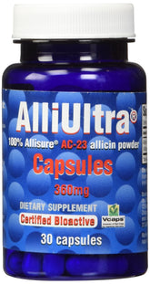 Front view of AlliUltra 360mg Capsules bottle (30 count)