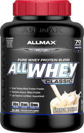 ALLMAX AllWhey Classic Vanilla tub - front view