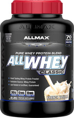 ALLMAX AllWhey Classic Vanilla tub - front view
