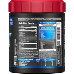 Back nutrition panel of ALLMAX AllWhey Classic Whey Protein packaging in Chocolate Peanut Butter