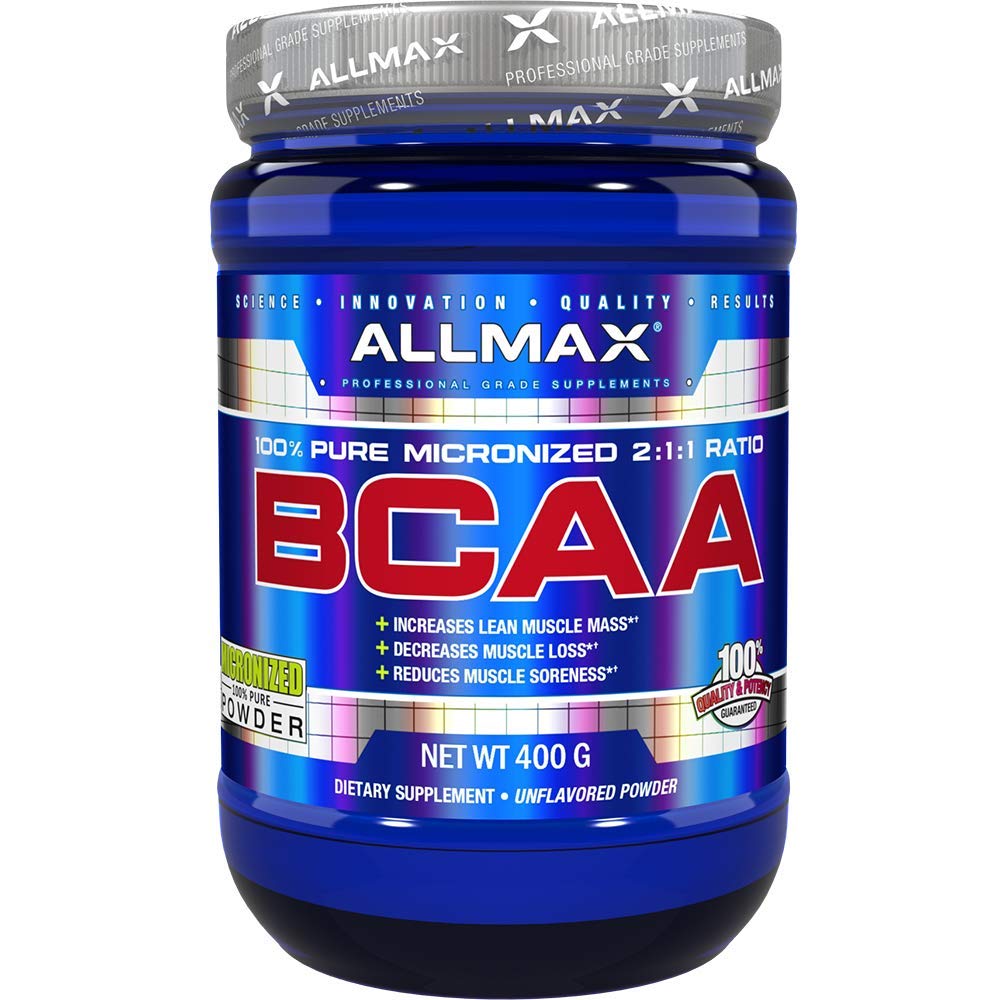 Front of ALLMAX BCAA 2:1:1 powder 400g packaging