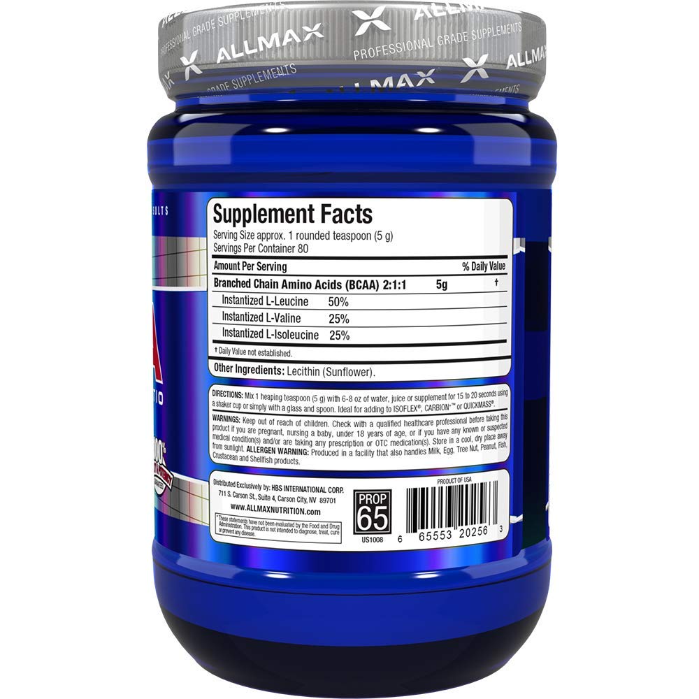 Close-up of unflavored BCAA powder