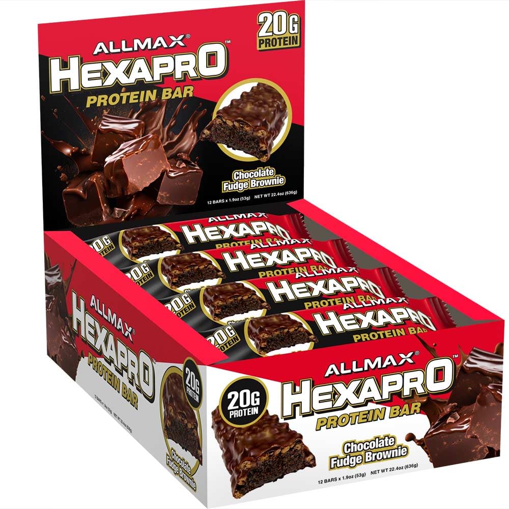 ALLMAX HexaPro nutrition panel illustrates 20 g protein with whey isolate.