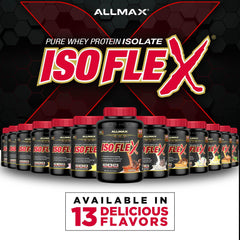 ALLMAX ISOFLEX packaging box communicates lactose-friendly formula.