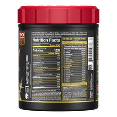 ALLMAX ISOFLEX scoop dispenses powder for quick, clean mixing.