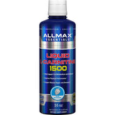 AllMax Liquid L-Carnitine 1500 blue raspberry bottle ready for post-workout use.