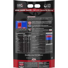 ALLMAX QUICKMASS chocolate powder pour highlights easy smoothie prep and rapid fueling