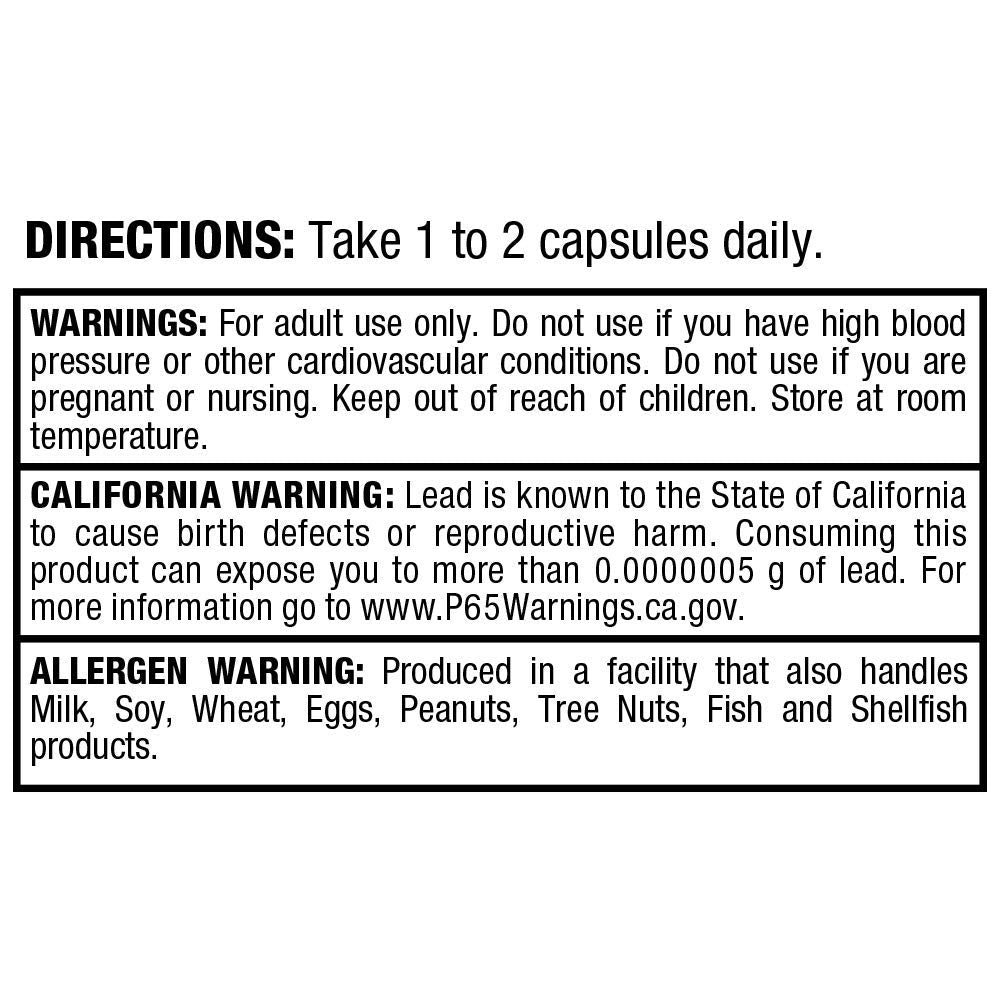 ALLMAX TRIBX90 ingredient list showing natural Tribulus source and high potency formula.