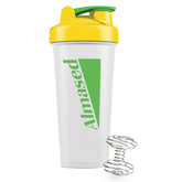 Almased Protein Shaker Bottle with dumbbell whisk delivers ultra-smooth blends for protein shakes.