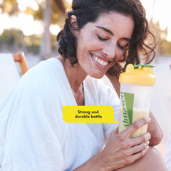 Almased Protein Shaker Bottle leak-proof lid for secure, mess-free gym transport.