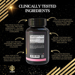 Front packaging of ALNIMA Halal Collagen Peptides Complex