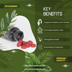 Grapes-flavored ALNIMA gummies on white background