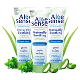AloeSense toothpaste tube with Aloe Vera and Allantoin on white background